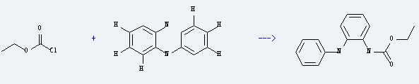 2-Aminodiphenylamine is used to produce (2-phenylamino-phenyl)-carbamic acid ethyl ester  by reaction with carbonochloridic acid ethyl ester.
